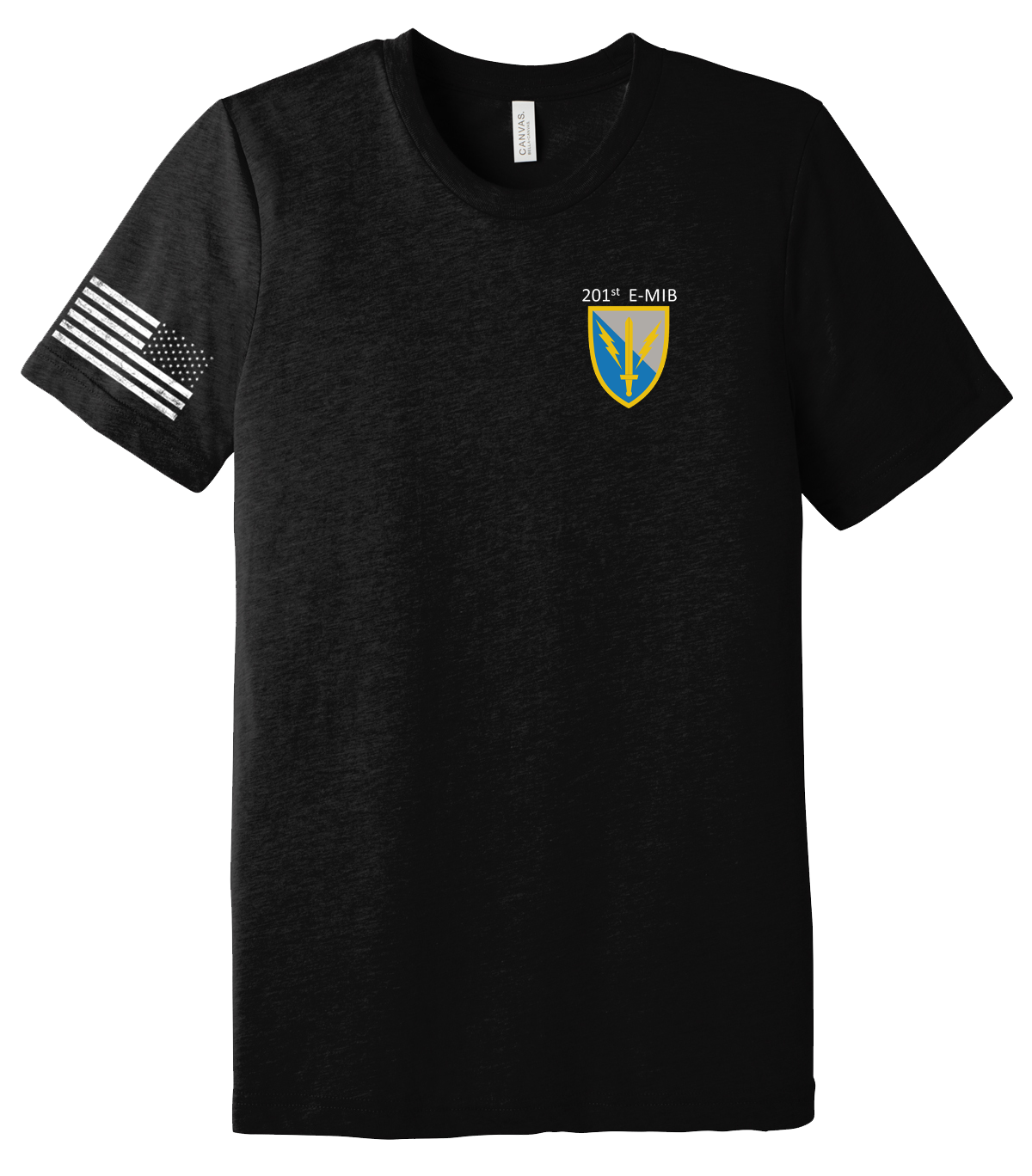 HHC 201st EMIB Unisex Triblend Short Sleeve Tee with Flag with Effects on Right Sleeve