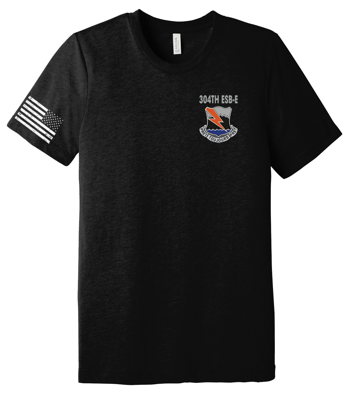 HHC 304TH ESB-E Unisex Triblend Short Sleeve Tee with Right Sleeve Flag