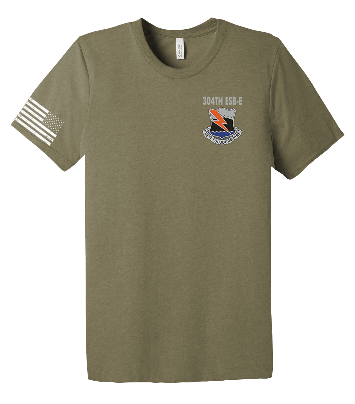 HHC 304TH ESB-E Unisex Triblend Short Sleeve Tee with Right Sleeve Flag