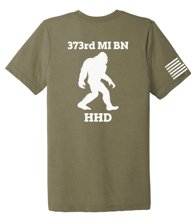 HHD 373rd MI BN Unisex Triblend Short Sleeve Tee with Right Sleeve Flag