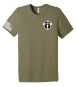 HHD 373rd MI BN Unisex Triblend Short Sleeve Tee with Right Sleeve Flag