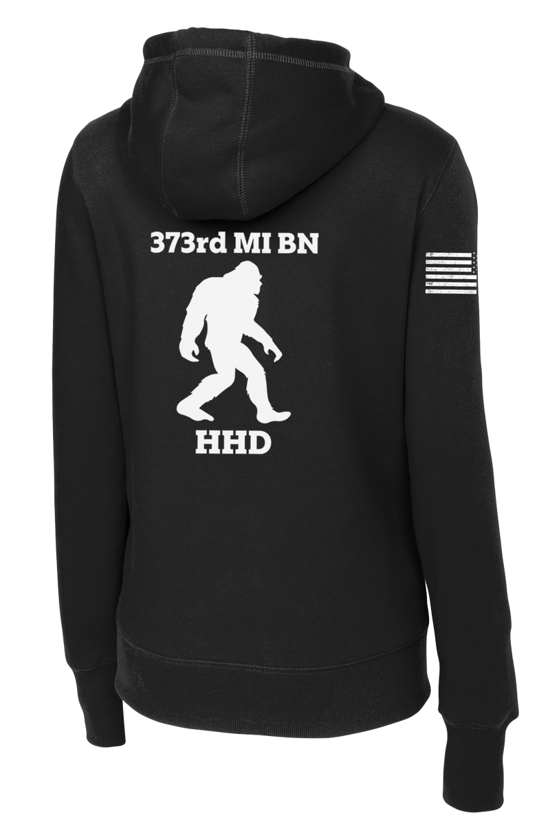 HHD 373rd MI BN Ladies Poly/Cotton Blend Hoodie with Right Sleeve Flag