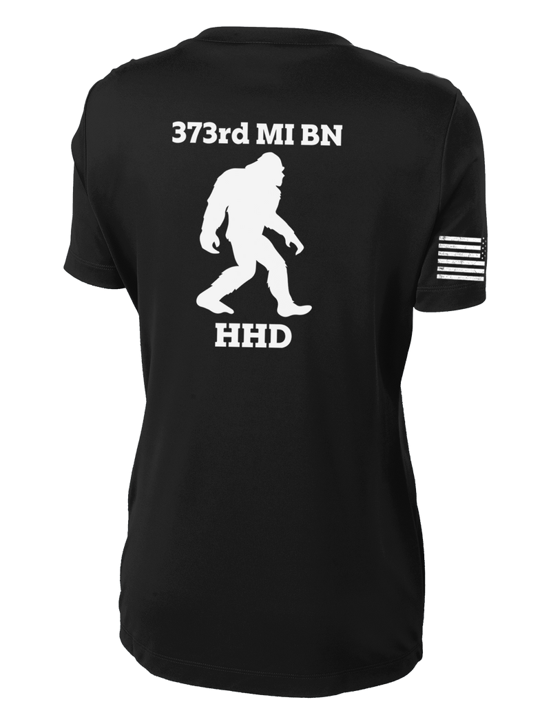 HHD 373rd MI BN Ladies Competitor Tee with Right Sleeve Flag