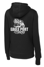 62D Aerial Port Squadron Ladies Poly/Cotton Blend Hoodie Eagle Port with Headband on Eagle