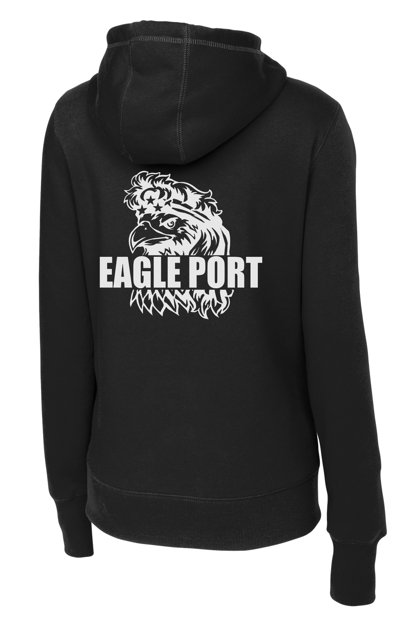 62D Aerial Port Squadron Ladies Poly/Cotton Blend Hoodie Eagle Port with Headband on Eagle