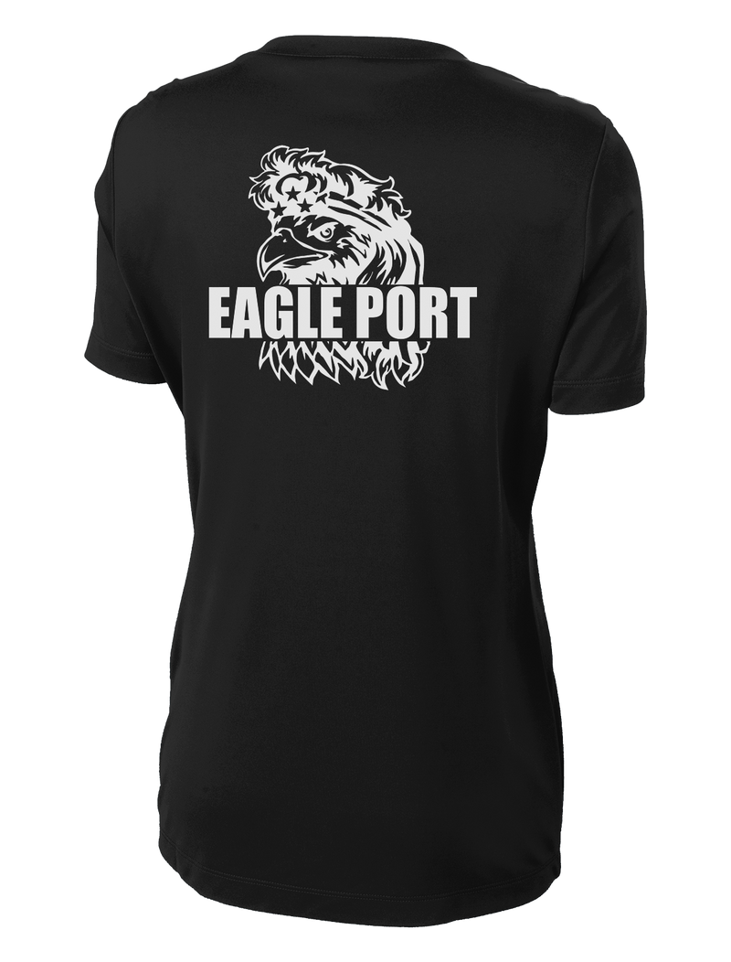 62D Aerial Port Squadron Ladies Competitor Tee Eagle Port with Headband on Eagle