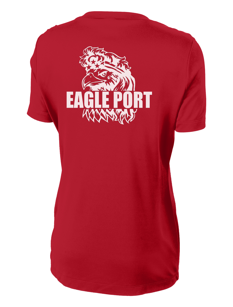 62D Aerial Port Squadron Ladies Competitor Tee Eagle Port with Headband on Eagle