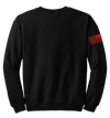 SODPAC Blend Crewneck Sweatshirt with Solid Red Flag on Right Sleeve