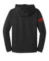 SODPAC Fleece Hooded Pullover with Solid Red Flag on Right Sleeve