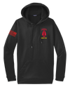 SODPAC Fleece Hooded Pullover with Solid Red Flag on Right Sleeve