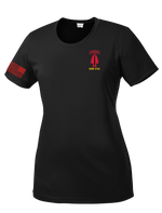 SODPAC Ladies Competitor Tee with Solid Red Flag on Right Sleeve