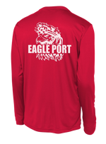 62D Aerial Port Squadron Long Sleeve Competitor Tee Eagle Port with Headband on Eagle